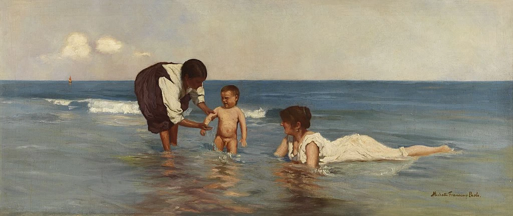 Francesco Paolo Michetti - Annunziata Michetti con il figlio Giorgio e la tata